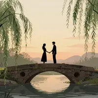 橋の上のカップル