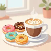 Kaffee und Donuts