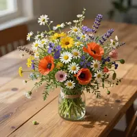 Veldboeket van wilde bloemen