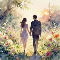 زوجان في الحديقة