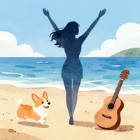 आनंदमय समुद्र तट कला