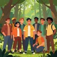 Мужчины в лесу