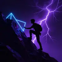 Escalada em montanha de néon