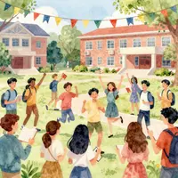 Celebración en el campus universitario