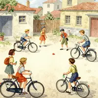Children Playing Vintage
