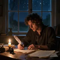 Жазып жаткан акын