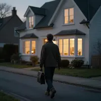 Мужчина возвращается домой