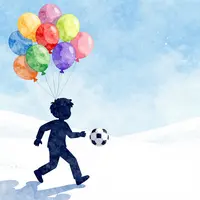 Junge spielt Fußball