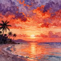 Karibischer Sonnenuntergang