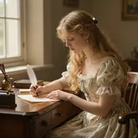 زنی در حال نوشتن شعر