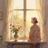 Flowers On Windowsill