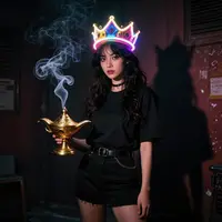 Dívka s neonovou korunou