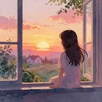 دختری کنار پنجره