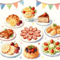 Ilustrasi makanan parti