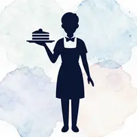 Servitris som serverar tårta