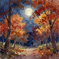 خزاں کی رات کا منظر