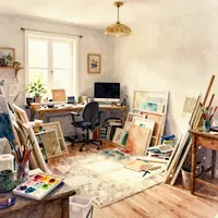 Intérieur d'appartement en désordre