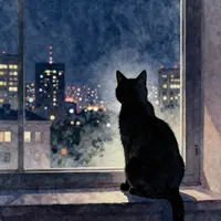 Silueta kočky v noci