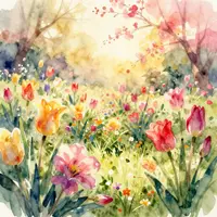 بہار کے پھولوں کا فن