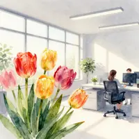 ออฟฟิศตกแต่งด้วยทิวลิป