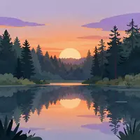 Виды природы на закате