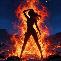 Ohnivá Silueta Ženy