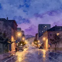 Сумеречные городские улицы