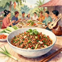 Laos yemek illüstrasyonu