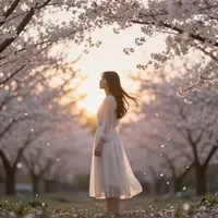 גן אביבי בשקיעה