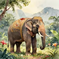 Thailändische Elefantenkunst