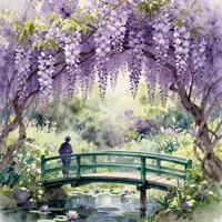 نقاشی باغ ویستریا