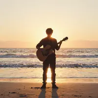 Chitarra sulla spiaggia