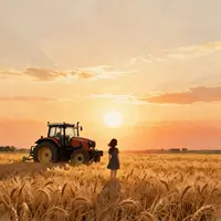 Pole při západu slunce