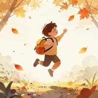 کودکان شاد در پاییز