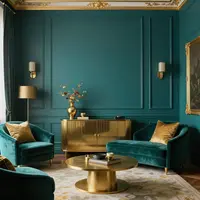 Arredamento ottanio e oro