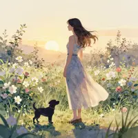 Fridfull trädgårdsscen