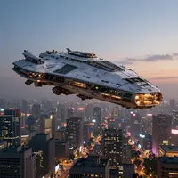 Pesawat Luar Angkasa di Atas Kota
