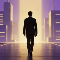 هنر دیجیتال مرد در حال راه رفتن