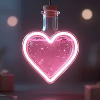 بطری قلب نئونی