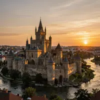 Koninkrijk bij zonsondergang