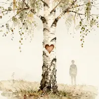 ต้นไม้แกะสลักรูปหัวใจ