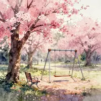 Aquarell-Parkkunst
