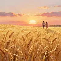 Күн батқандағы романтикалық дала