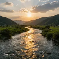 Река на закате