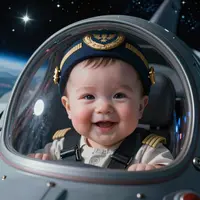 Bebé piloto tierno