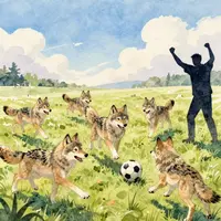 Vlci hrající fotbal