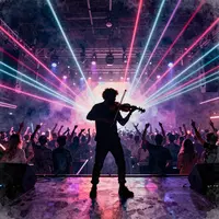 Violinista en el escenario