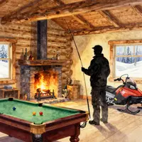 Komportableng cabin scene