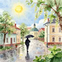 Ciudad en primavera