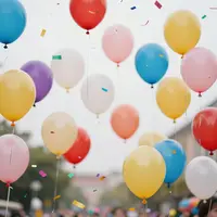 قصاصات الورق والبالونات